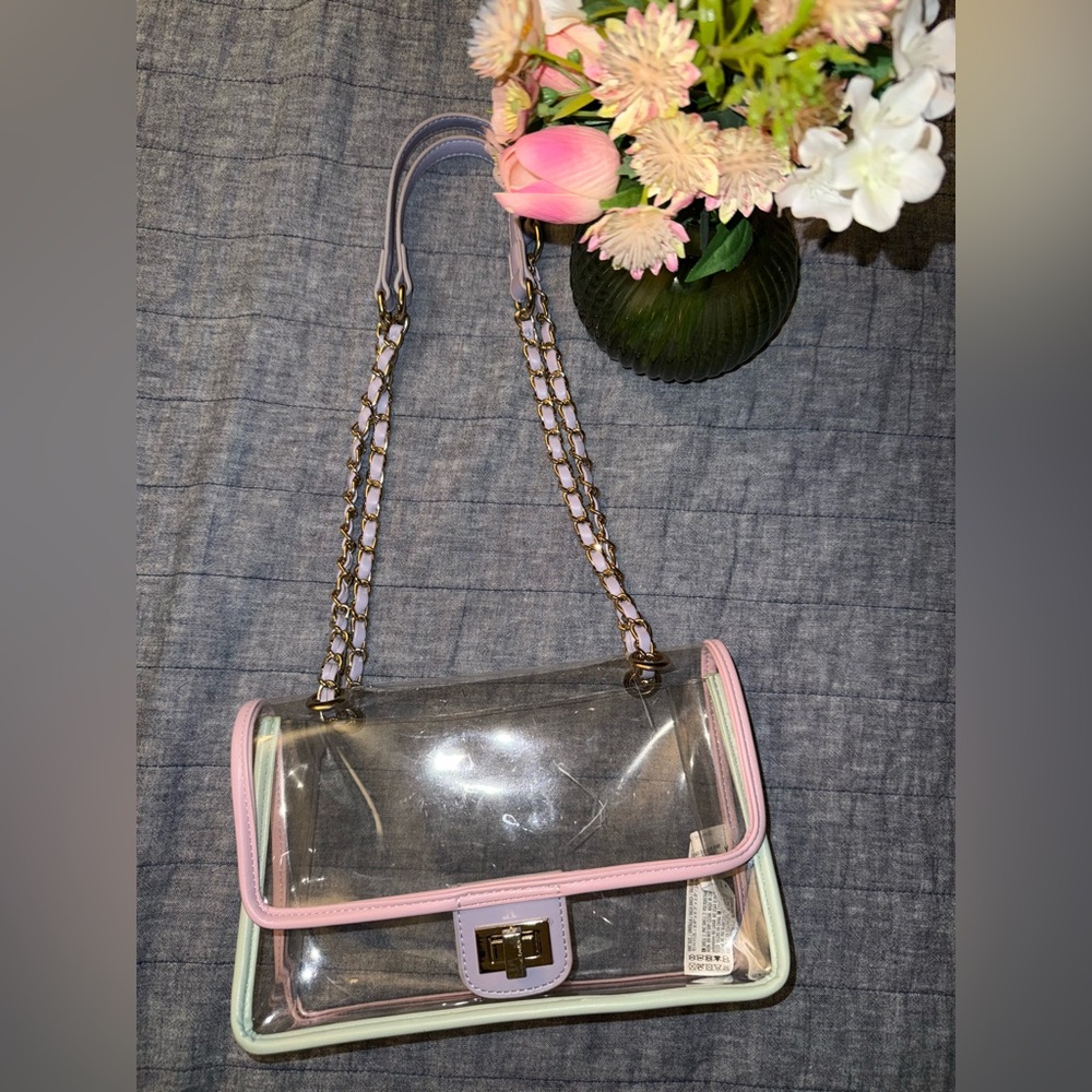 Forever 21 Transparent Pastel Trim handbag